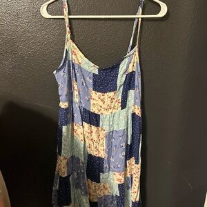 Altar'd State Blue and Cream Patchwork Camisole